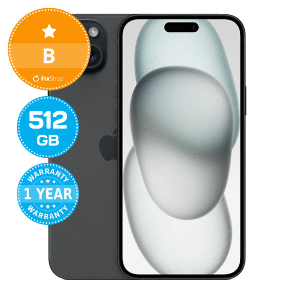 Apple iPhone 15 Plus Black 512GB B Ανακατασκευασμένο