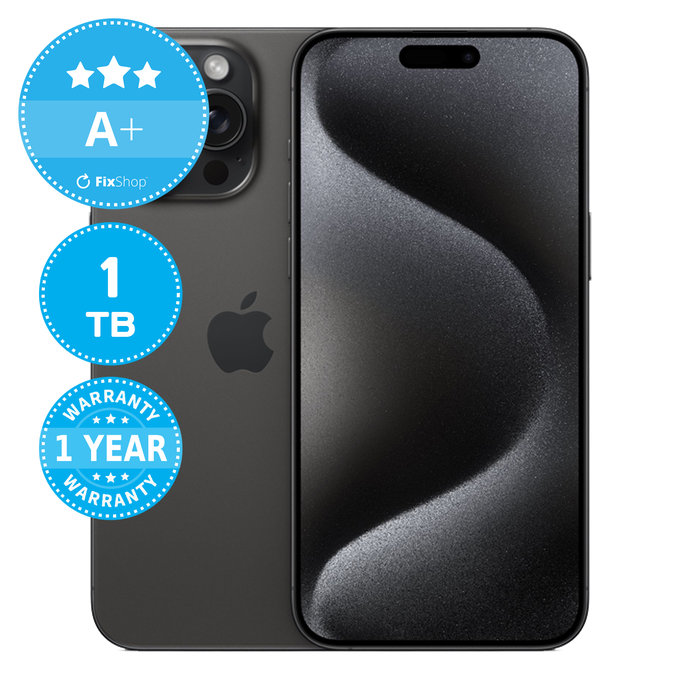 Apple iPhone 15 Pro Max Black Titanium 1TB A+ Ανακατασκευασμένο