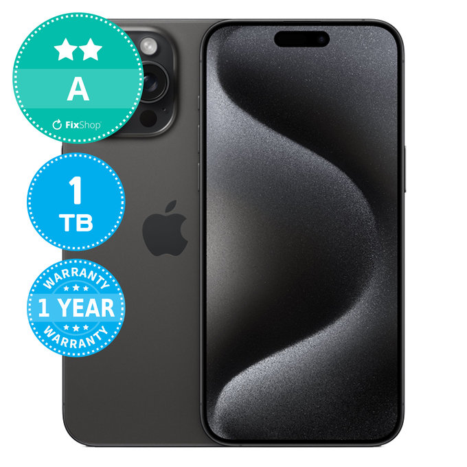 Apple iPhone 15 Pro Max Black Titanium 1TB A Ανακατασκευασμένο