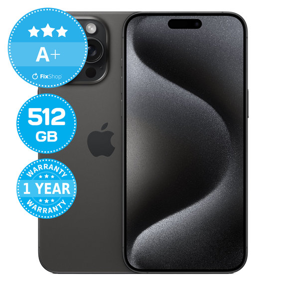 Apple iPhone 15 Pro Max Black Titanium 512GB A+ Ανακατασκευασμένο