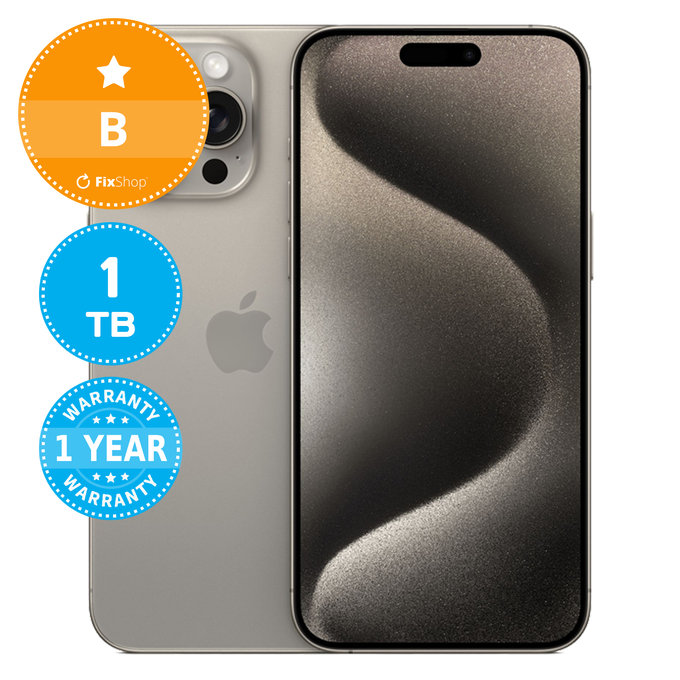 Apple iPhone 15 Pro Max Natural Titanium 1TB B Ανακατασκευασμένο