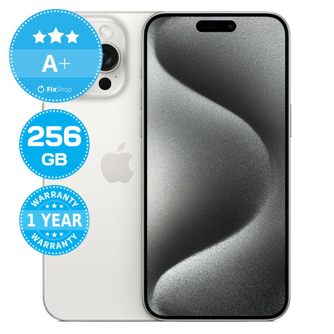 Apple iPhone 15 Pro Max White Titanium 256GB A+ Ανακατασκευασμένο