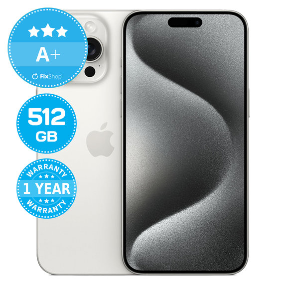Apple iPhone 15 Pro Max White Titanium 512GB A+ Ανακατασκευασμένο
