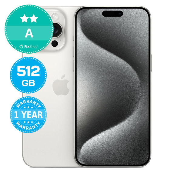Apple iPhone 15 Pro Max White Titanium 512GB A Ανακατασκευασμένο