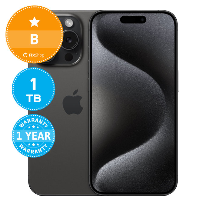 Apple iPhone 15 Pro Black Titanium 1TB B Ανακατασκευασμένο