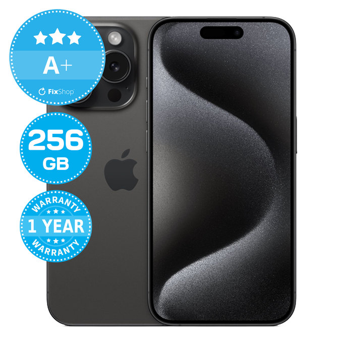Apple iPhone 15 Pro Black Titanium 256GB A+ Ανακατασκευασμένο