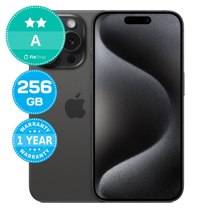 Apple iPhone 15 Pro Black Titanium 256GB A Ανακατασκευασμένο