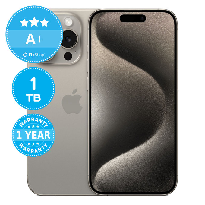 Apple iPhone 15 Pro Natural Titanium 1TB A+ Ανακατασκευασμένο