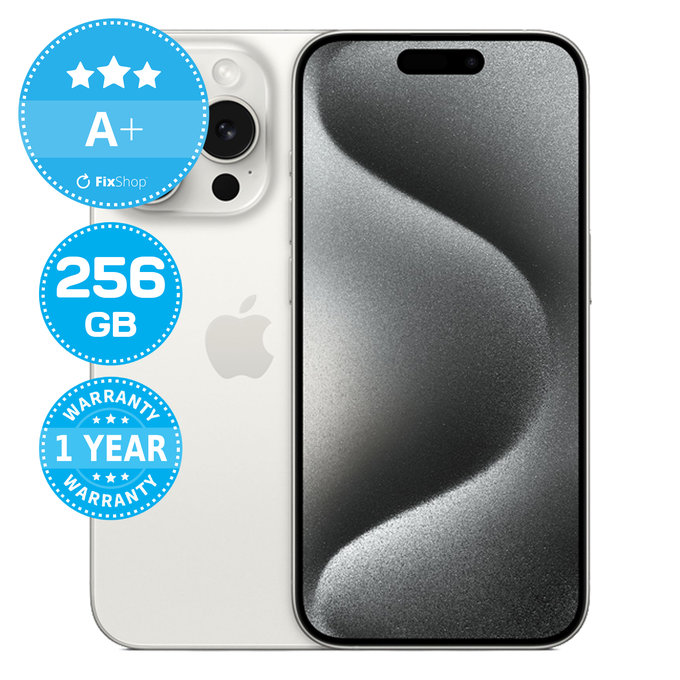 Apple iPhone 15 Pro White Titanium 256GB A+ Ανακατασκευασμένο