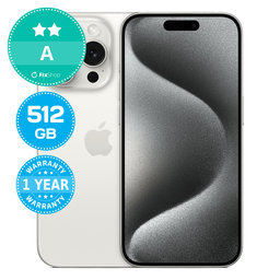 Apple iPhone 15 Pro White Titanium 512GB A Ανακατασκευασμένο