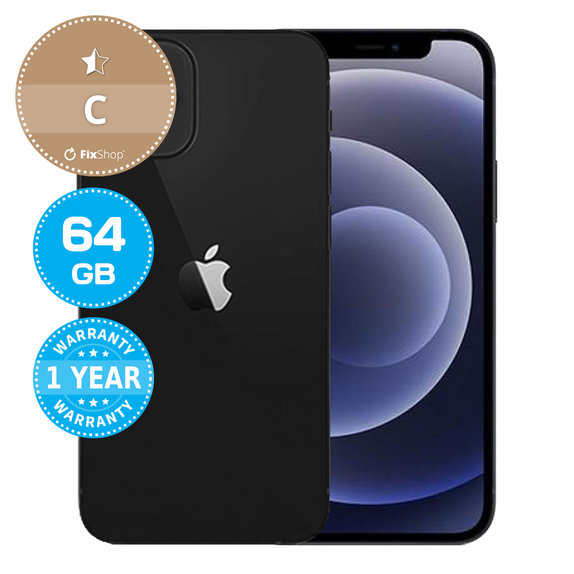 Apple iPhone 12 Mini Black 64GB C Ανακατασκευασμένο