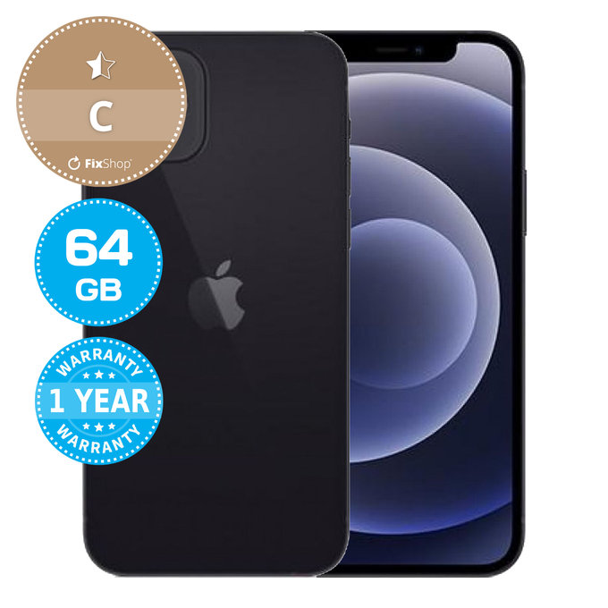 Apple iPhone 12 Black 64GB C Ανακατασκευασμένο