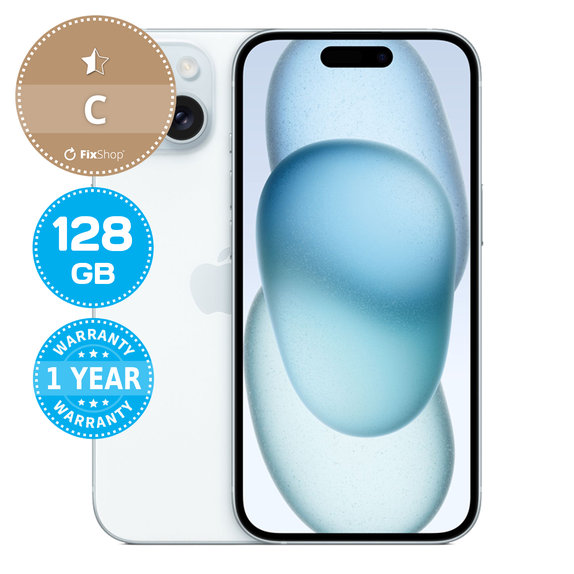 Apple iPhone 15 Blue 128GB C Ανακατασκευασμένο