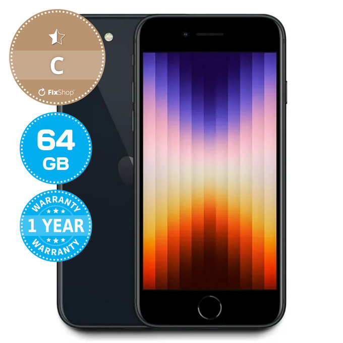 Apple iPhone SE (3rd Gen 2022) Midnight 64GB C Ανακατασκευασμένο