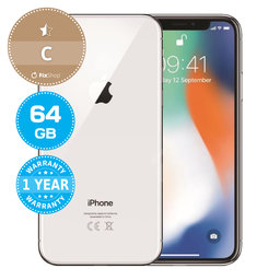 Apple iPhone X Silver 64GB C Ανακατασκευασμένο