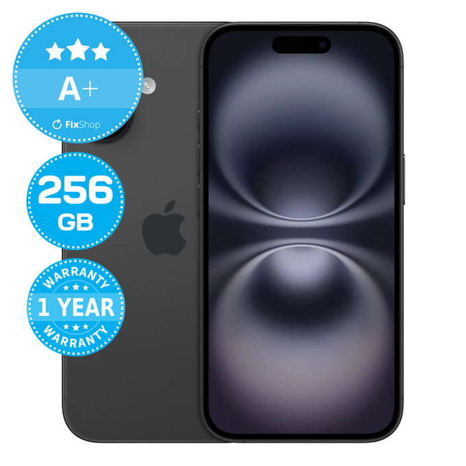 Apple iPhone 16 Black 256GB A+ Ανακατασκευασμένο