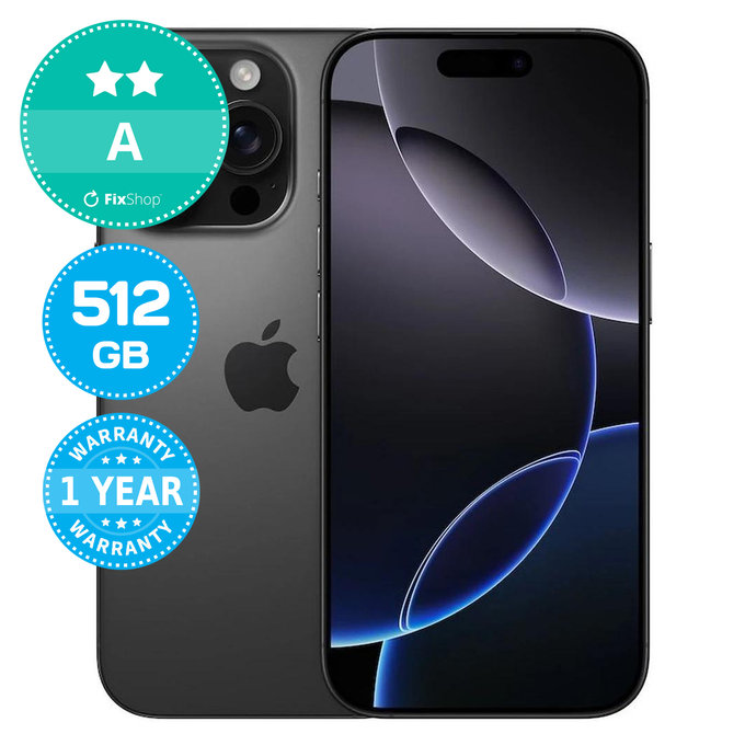 Apple iPhone 16 Pro Black Titanium 512GB A Ανακατασκευασμένο