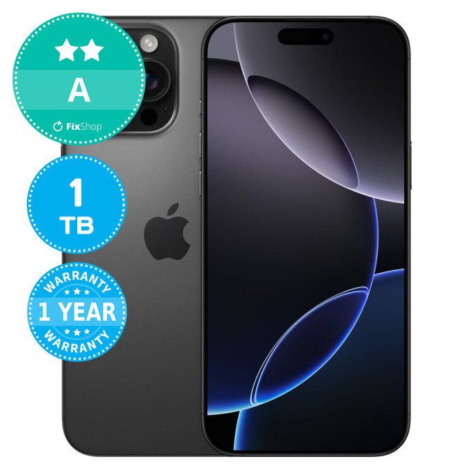 Apple iPhone 16 Pro Max Black Titanium 1TB A Ανακατασκευασμένο