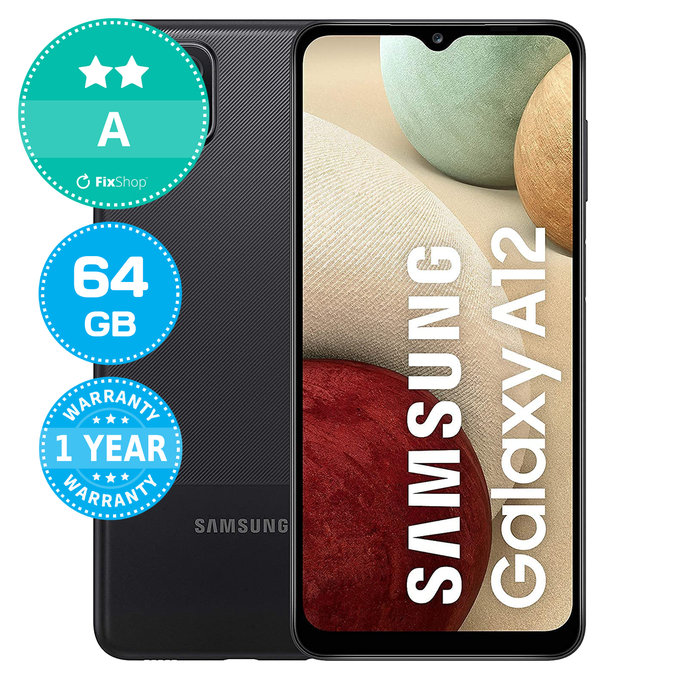 Samsung Galaxy A12 A125F Black 64GB A Ανακατασκευασμένο