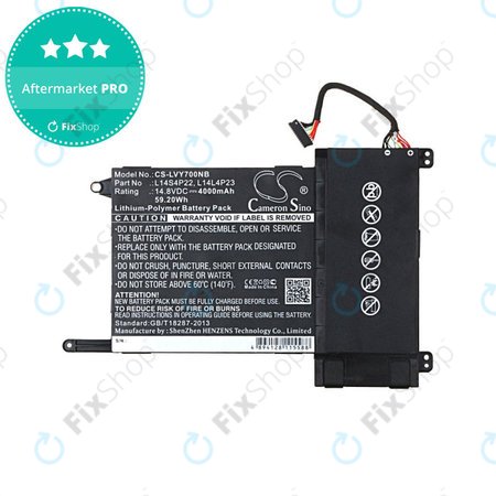 Μπαταρία για Lenovo Eraser Y700, IdeaPad Y700, 4000mAh, Li-Pol, 14.8V, L14S4P22, HQ