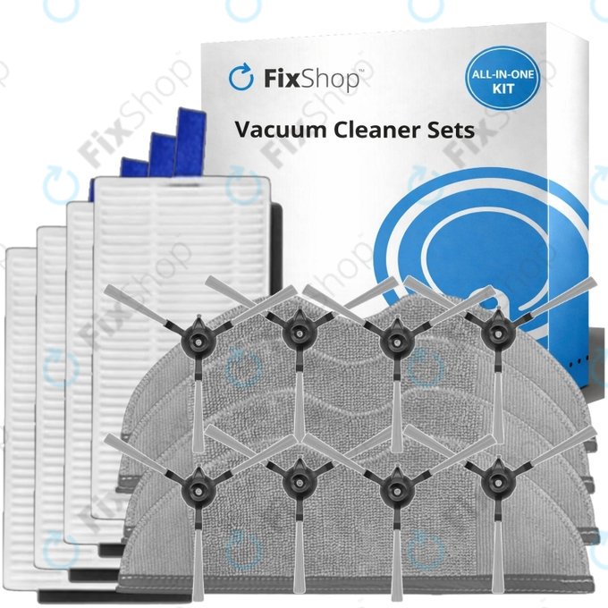 Σετ ανταλλακτικών για Xiaomi Robot Vacuum E5 (4x Φίλτρο, 8x Πλαϊνή Βούρτσα, 4x Πανί Σφουγγαρίστρας)