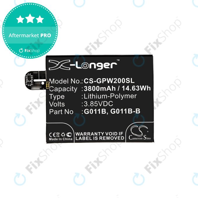 Μπαταρία για Google Pixel 2 XL G011C, 3800mAh, Li-Pol, 3.85 V, G011B, HQ