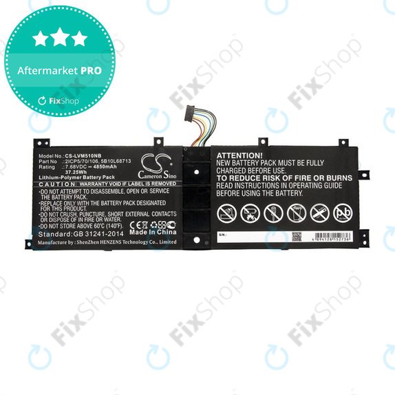 Μπαταρία για Lenovo IdeaPad Miix 510, Miix520, Miix 5 Pro, 4850mAh, Li-Pol, 7.68V, 2ICP5/70/106, HQ