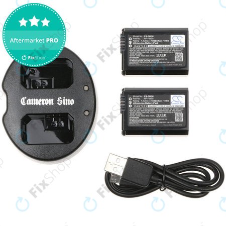 2 baterie z ładowarką doSony NEX-5, Alpha 7, NEX-7, 1030mAh, Li-Ion, 7.4V, NP-FW50, HQ