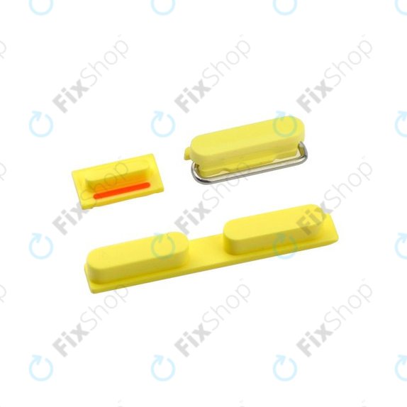 Σετ Πλαϊνών Κουμπιών για iPhone 5C | Λειτουργίας + Έντασης + Σίγασης | Κίτρινο | Yellow
