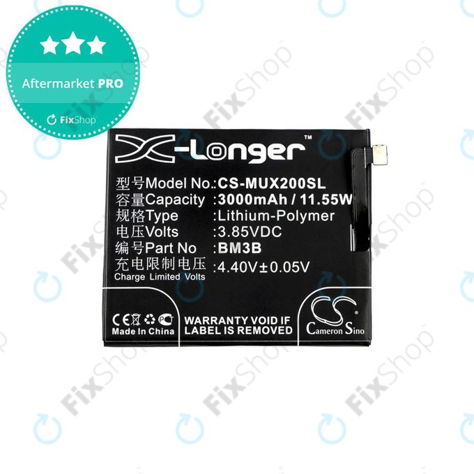 Μπαταρία για Xiaomi Mi Mix 2, 2S, BM3B, 3000mAh, HQ