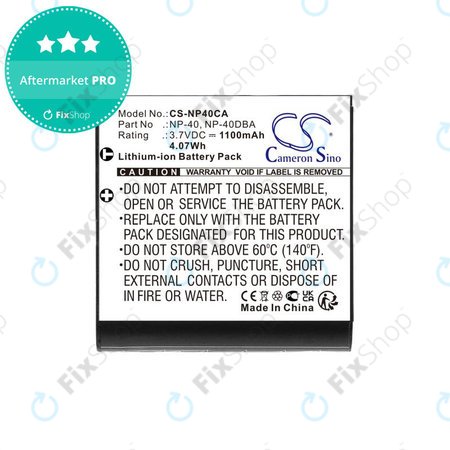 Μπαταρία για Casio Exilim Ex-FC100, 1100mAh, Li-Ion, 3.7V, NP-40, HQ