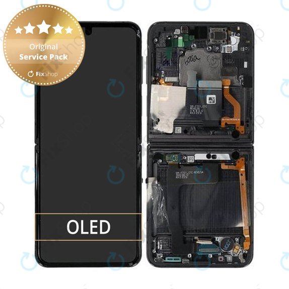 Συγκρότημα οθόνης για Samsung Z Flip 4, F721B, Graphite, Service Pack