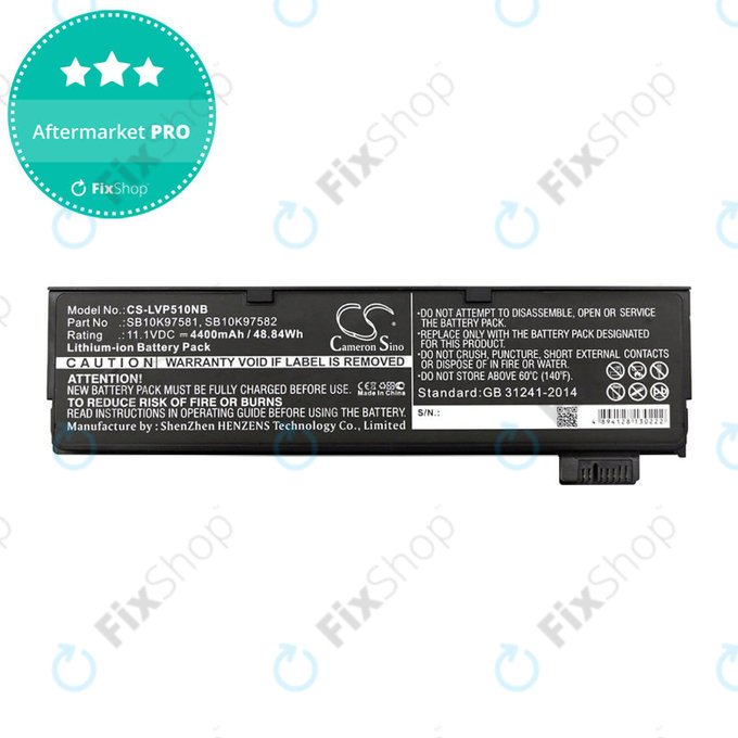 Μπαταρία για Lenovo ThinkPad P51, T470, T570, 4400mAh, Li-Ion, 11.1V, SB10K97581, HQ