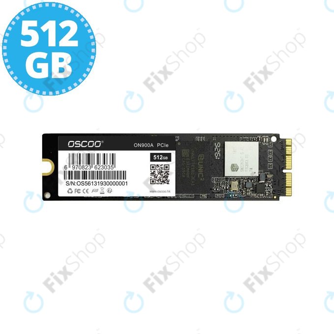 SSD 512GB για Oscoo ON900A PCIe - MacBook Air, Pro (Τέλη 2013 - 2017), Refurbished