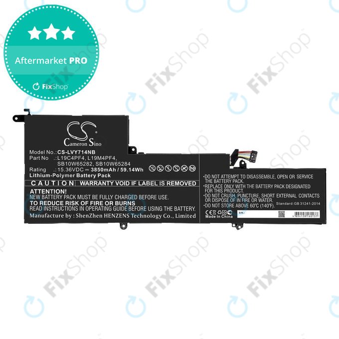 Μπαταρία για Lenovo Yoga Slim 7, 14s, 3850mAh, Li-Pol, 15.36V, L19C4PF4, HQ