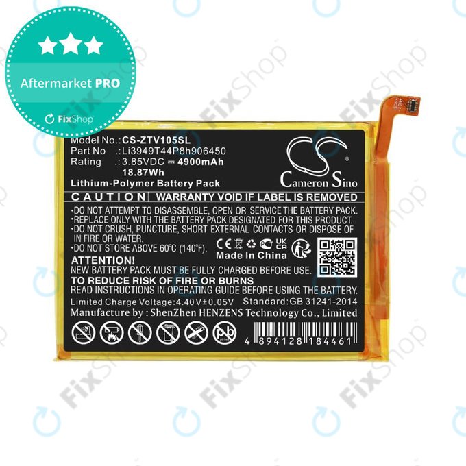 Μπαταρία για ZTE Blade V Smart, V30 Vita, 4900mAh, Li-Pol, 3.85V, Li3949T44P8h906450, HQ