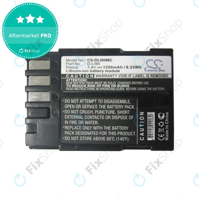 Μπαταρία για Pentax 645d, K-5, 1250mAh, Li-Ion, 7.4V, D-LI90, HQ