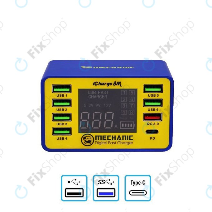 Σταθμός Φόρτισης USB με USB-C & USB 3.0 για Mechanic iCharge 8M