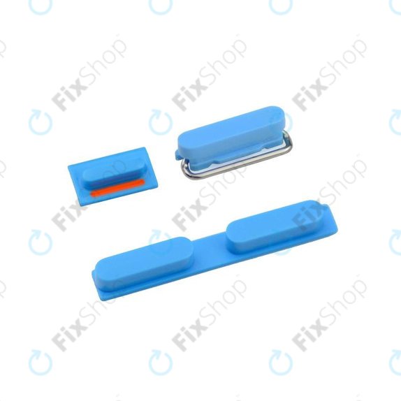 Σετ Πλαϊνών Κουμπιών για iPhone 5C | Λειτουργίας + Έντασης + Σίγασης | Μπλε | Blue