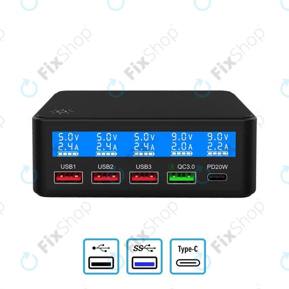 Σταθμός Φόρτισης USB με USB 3.0 & USB-C για FixPremium