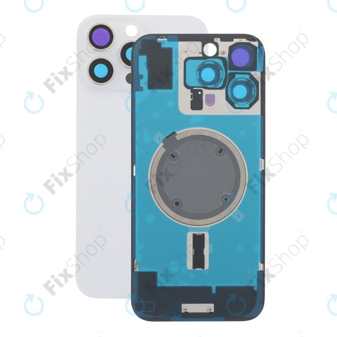 Πίσω Κάλυμμα Γυαλί + Φακός Κάμερας + Μεταλλική Πλάκα + Μαγνήτες Magsafe για iPhone 16 Pro Max | White Titanium