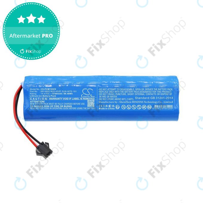 Μπαταρία για Xiaomi EVA, EVE Plus, Viomi S9, Lenovo T1 Pro, Lydsto R1, R1 Pro, S1, S1 Pro, NR18650 M26-4S2P, SUN-INTE-181, H18650CH-4S2P, 14.4V, 6700mAh, HQ