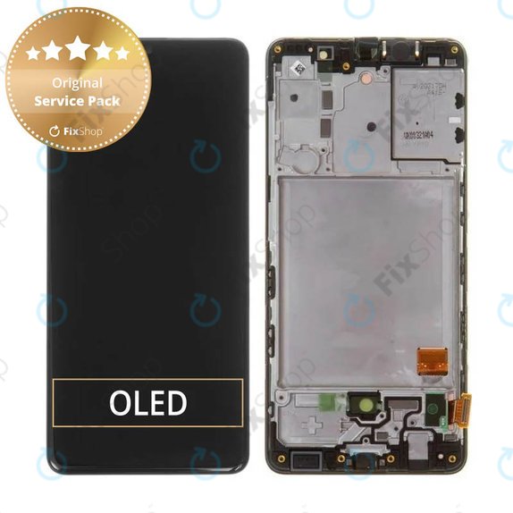 Συγκρότημα οθόνης για Samsung A41, A415F, GH82-22860A, GH82-23019A, Prism Crush Black, Service Pack
