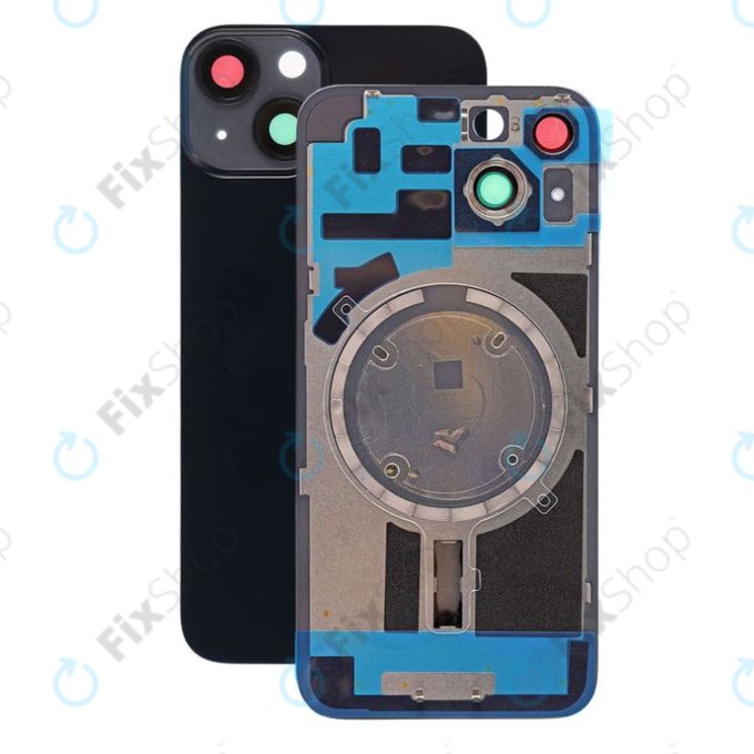 Πίσω Γυάλινη Πρόσοψη + Φακός Κάμερας + Μεταλλική Πλάκα + Μαγνήτες Magsafe για iPhone 14 | Μαυρομπλέ | Midnight