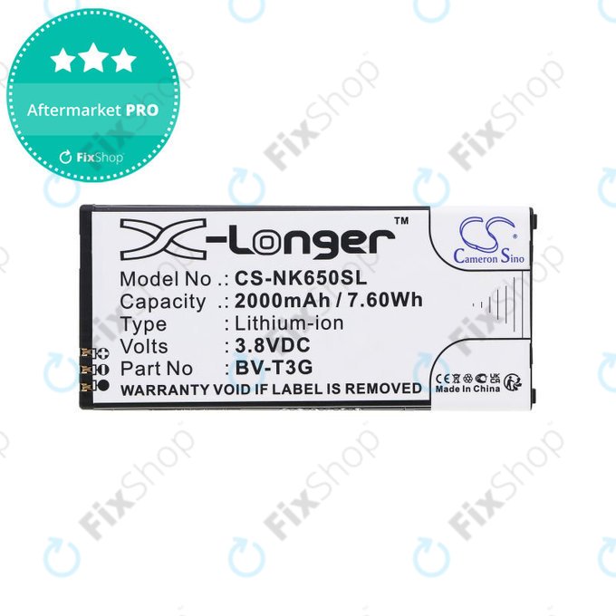 Μπαταρία για Nokia Lumia 650, 2000mAh, Li-Ion, 3.8V, BV-T3G, HQ