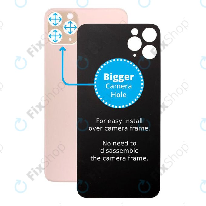 Πίσω Γυαλί με Μεγάλη Τρύπα Κάμερας για iPhone 11 Pro | Χρυσαφί | Gold