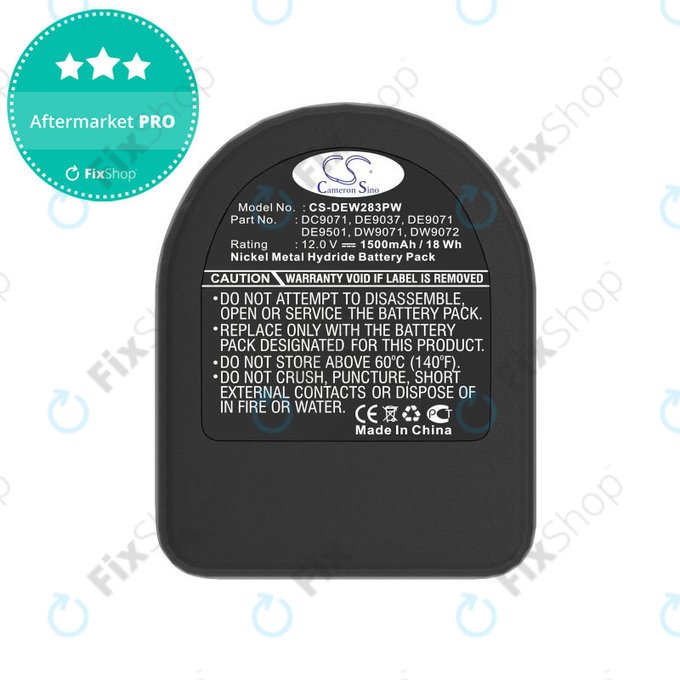 Μπαταρία για Dewalt DCD940B2, DCD910KX, 1500mAh, Ni-MH, 12V, DC9071, DE9074, HQ