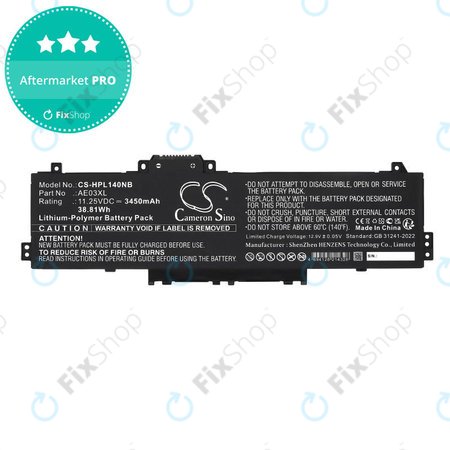 Μπαταρία για HP 14, 15, 3450mAh, Li-Pol, 11.25V, AE03XL, HQ