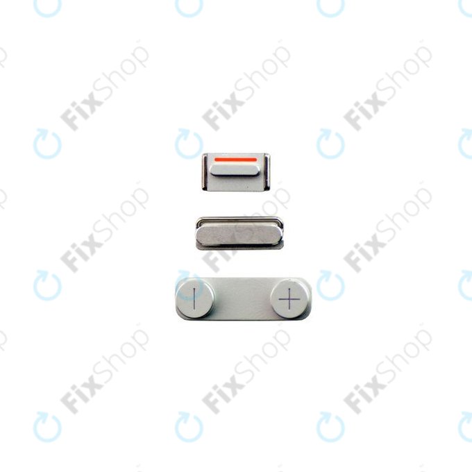 Σετ Πλαϊνών Κουμπιών για iPhone 5 | Λειτουργίας + Έντασης + Σίγασης | Λευκό | White