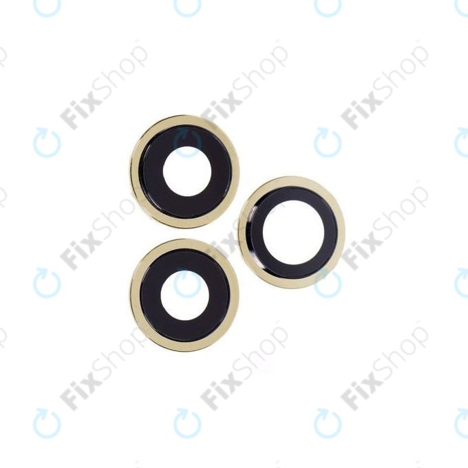 Γυαλί Φακού Πίσω Κάμερας με Πλαίσιο για iPhone 12 Pro Max | Χρυσαφί | Gold | 3τμχ